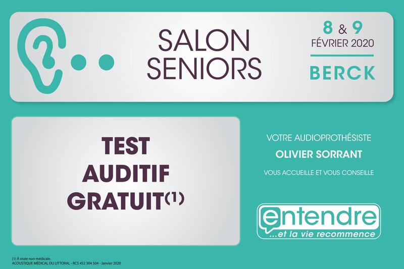 Votre audioprothésiste Olivier SORRANT sera présent lors du Salon des Seniors les 8 & 9 février 2020 au Parc Expo de Berck.